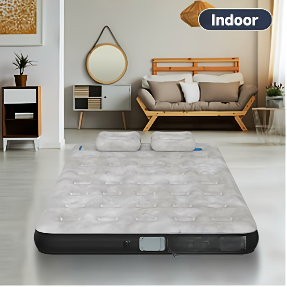 Full Size Truck Inflatable Mattress, Fits For 5.5-6.5 Ft Trucks, Inflatable Pickup Truck Air Bed, With Phone Slot And Cup Slot, 2 Pillows, Suitable For Outdoor And Indoor