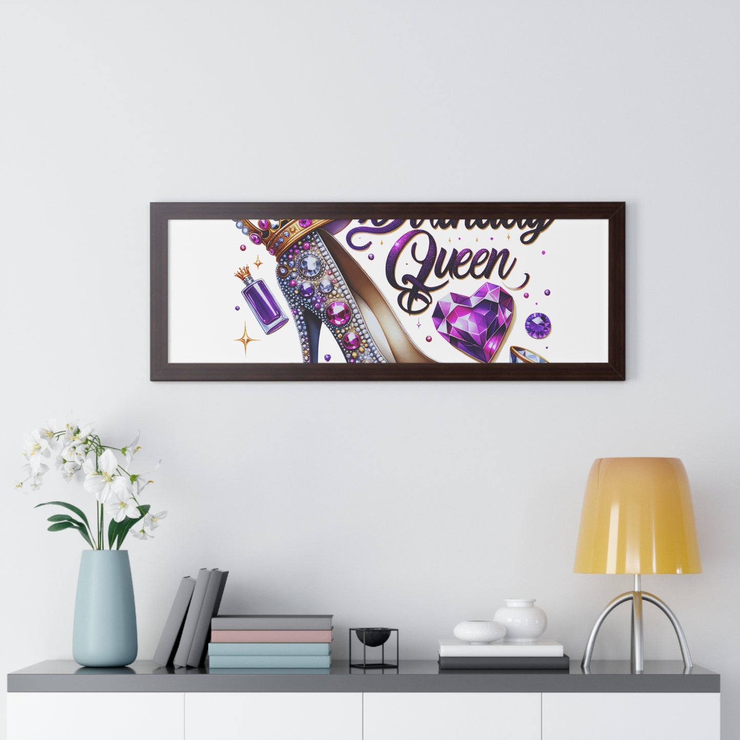 Birthday Queen Framed Horizontal Poster - Glamorous Gift for Her