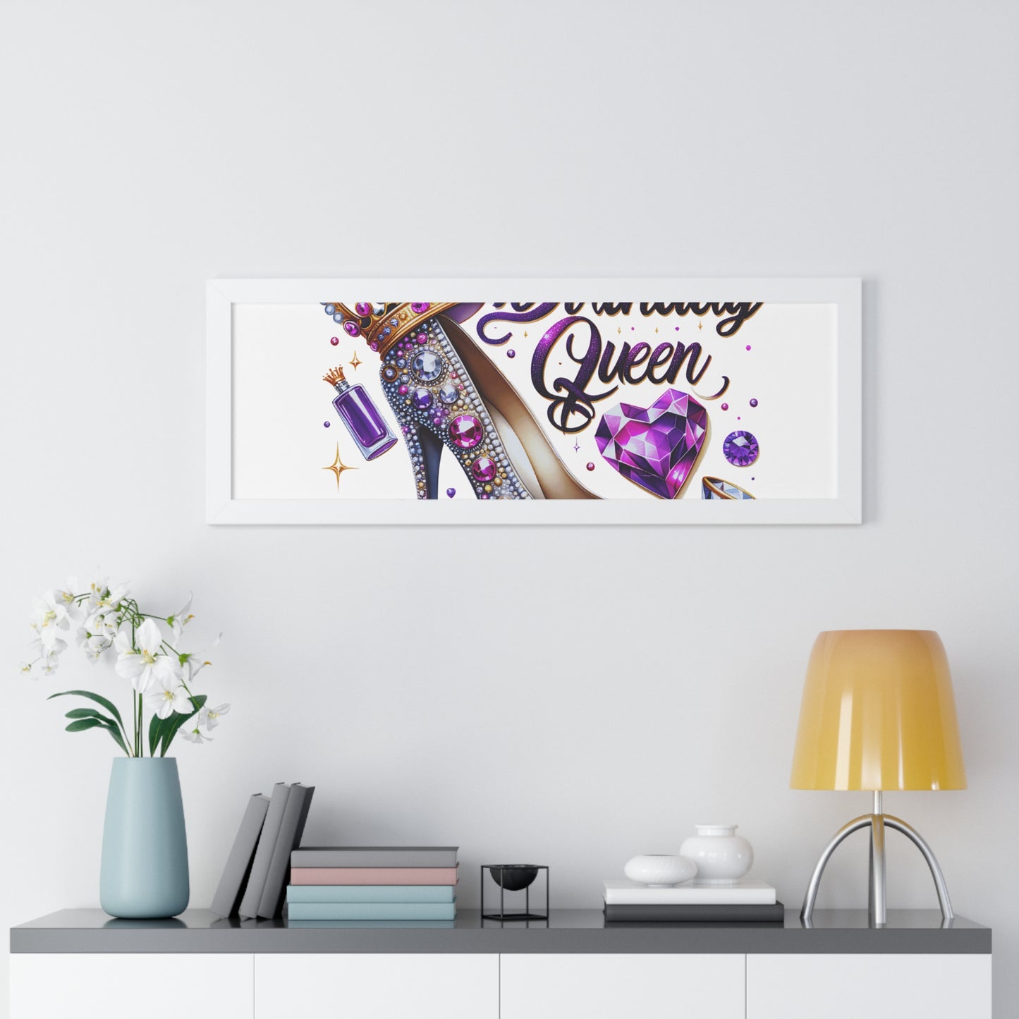 Birthday Queen Framed Horizontal Poster - Glamorous Gift for Her