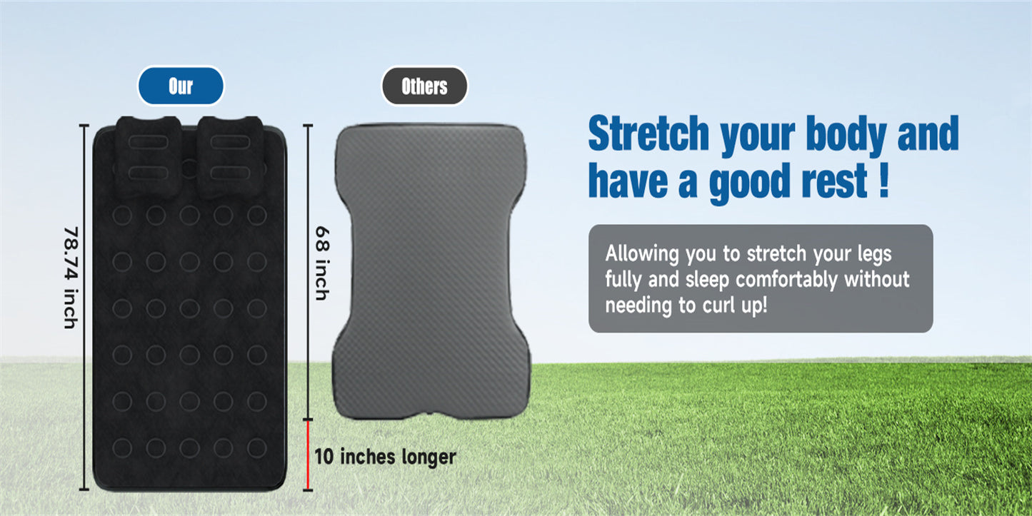 Full Size Truck Inflatable Mattress, Fits For 5.5-6.5 Ft Trucks, Inflatable Pickup Truck  Air Bed, With Phone Slot And Cup Slot, 2 Pillows, Suitable For Outdoor And Indoor